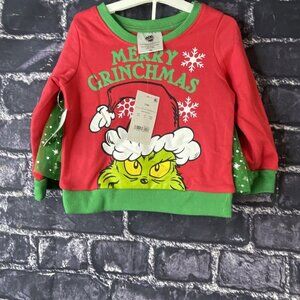 Grinch Girls 12 Month Christmas 2 Piece Set Top and Green Glitter Tutu